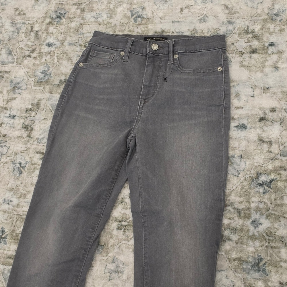 Banana Republic High Rise Skinny Jeans Grey Denim Petite 25/0 Stretch Tapered